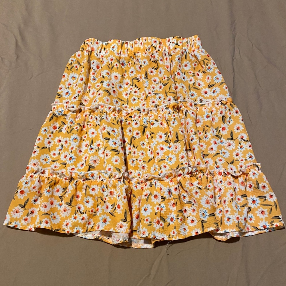 Yellow floral skirt